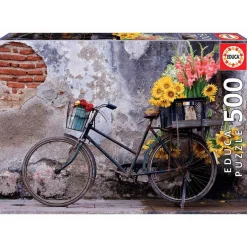 Puzzle 500 pièces : Bicyclette avec des fleurs - Educa