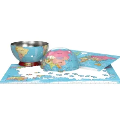 Puzzle 550 pièces : Boite en métal - Carte du monde - Eurographics