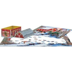 Puzzle 550 pièces : Boîte métal : Grange de Noël - Eurographics