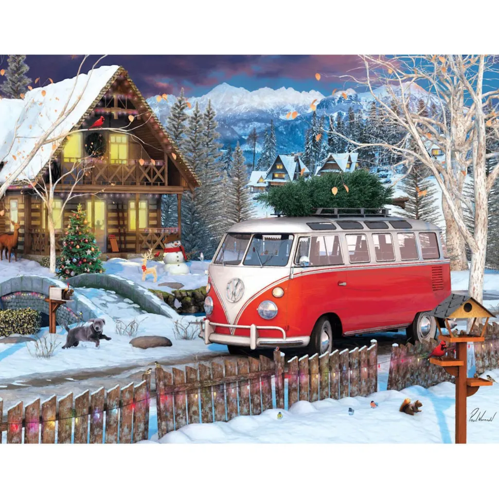 Puzzle 550 pièces : Boîte métal : Bus de Noël - Eurographics