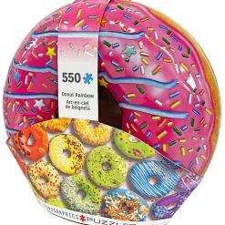 Puzzle 550 pièces : Boîte métal : Arc-en-ciel de beignets - Eurographics