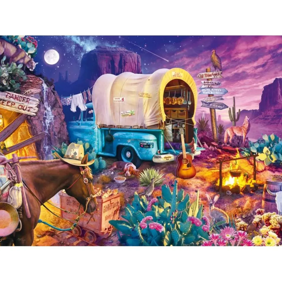 Puzzle 1000 pièces : Camping romantique au Far West - Schmidt