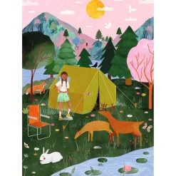 Puzzle 1000 pièces : Carte blanche : Let's go camping, Laura Lhuillier - Nathan