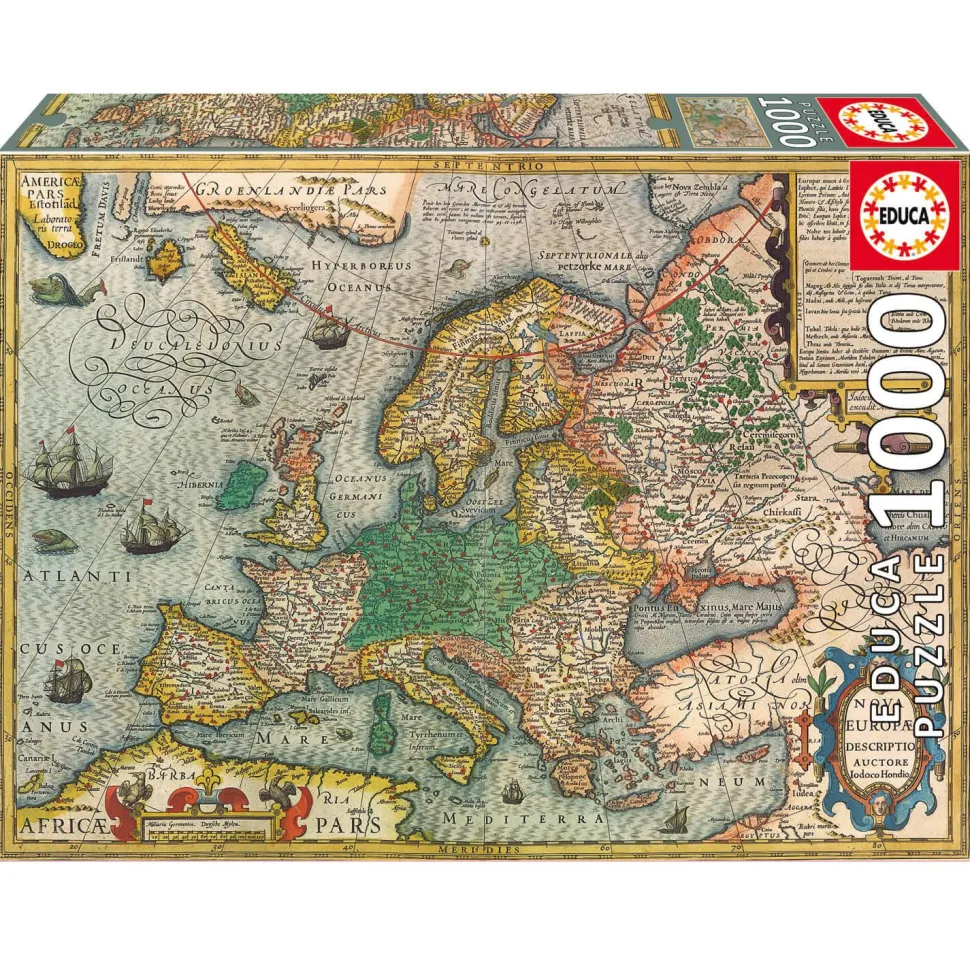 Puzzle 1000 pièces : Carte d'Europe - Educa