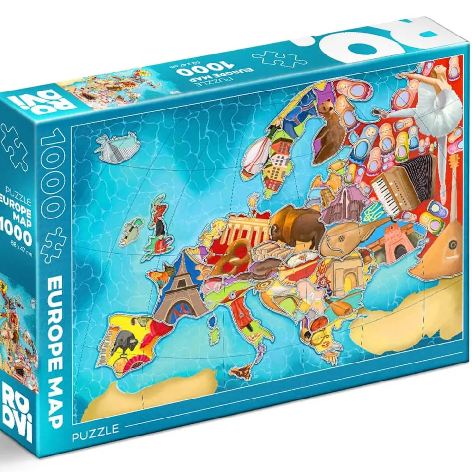 Puzzle 1000 pièces : Carte d'Europe - DToys