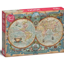 Puzzle 2000 pièces : Carte du monde des grandes découvertes - CherryPazzi