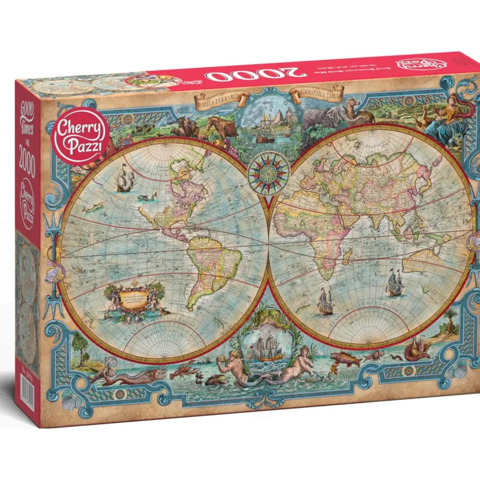 Puzzle 2000 pièces : Carte du monde des grandes découvertes - CherryPazzi