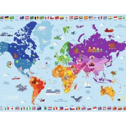 Puzzle 250 pièces : Carte du monde - Nathan