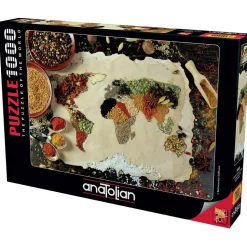 Puzzle 1000 pièces : Carte du monde Herbes et épices - Anatolian