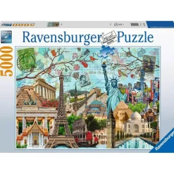 Puzzle 5000 pièces : Carte postale des monuments - Ravensburger