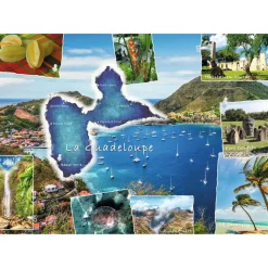 Puzzle 1000 pièces : Carte postale de La Guadeloupe - Nathan