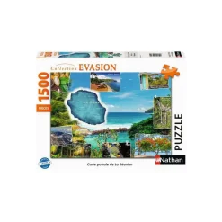 Puzzle 1500 pièces : Carte postale de La Réunion - Nathan