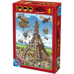 Puzzle 1000 pièces : Cartoon Collection : Tour Eiffel - DToys