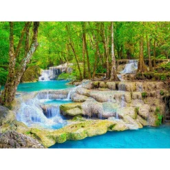 Puzzle 1000 Pièces : Cascade Turquoise - Thaïlande - EnjoyPuzzle