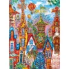 Puzzle 500 pièces : charmant village portails bleus - Heye