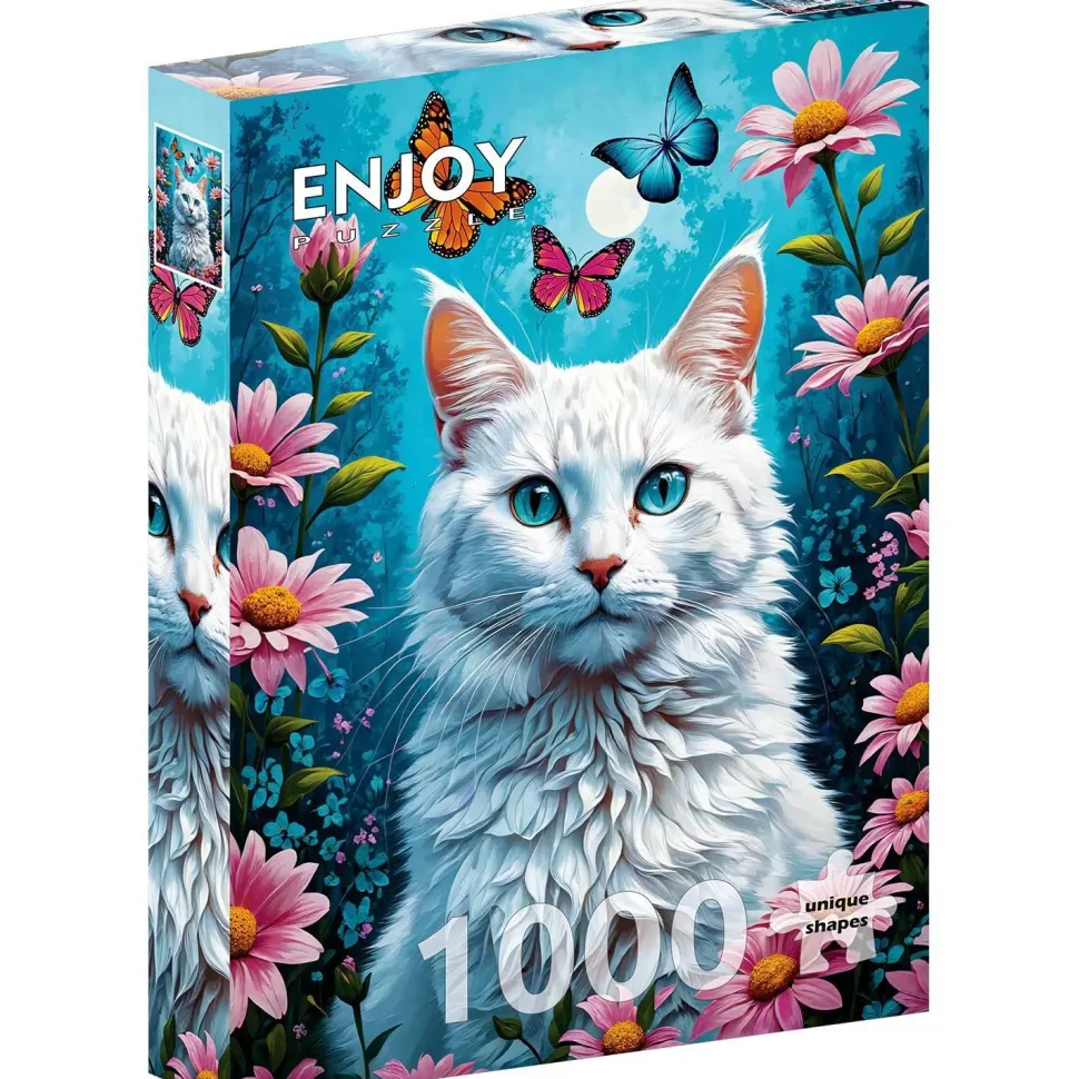 Puzzle 1000 Pièces : Chat Blanc - EnjoyPuzzle