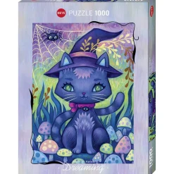 Puzzle 1000 pièces : Chat Sorcière Rêveur - Heye