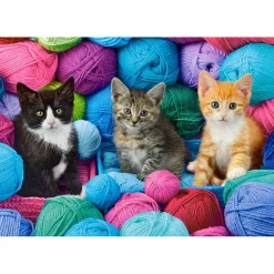 Puzzle 1000 pièces : Chatons dans le magasin de laine - Castorland