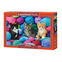 Puzzle 1000 pièces : Chatons dans le magasin de laine - Castorland