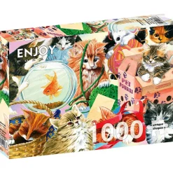 Puzzle 1000 Pièces : Chats curieux - EnjoyPuzzle