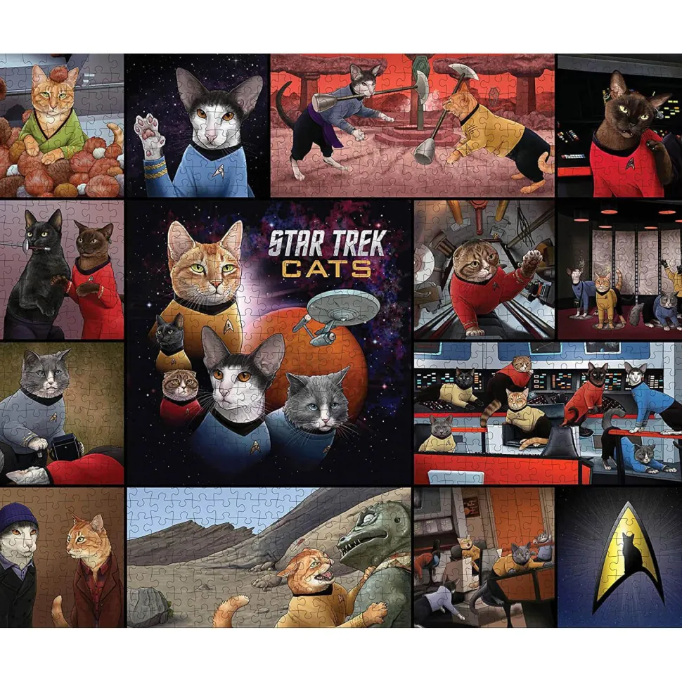 Puzzle 1000 pièces : Chats, Star Trek - Galison