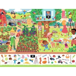 Puzzle 60 pièces : Cherche et trouve : Au jardin - Nathan
