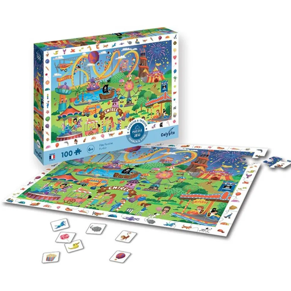 Puzzle 100 pièces : Cherche et Trouve - Fête foraine - Sentosphère