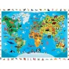Puzzle 100 pièces : Cherche et Trouve : Planisphère des animaux - Sentosphère