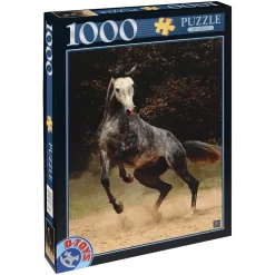 Puzzle 1000 pièces - Chevaux : Cheval moucheté - DToys