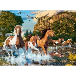 Puzzle 1000 pièces : Chevaux au Pays des Merveilles - Castorland