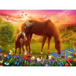 Puzzle 500 pièces : Chevaux dans le pré - Trefl