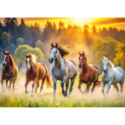 Puzzle 1500 pièces : Chevaux sauvages - Trefl