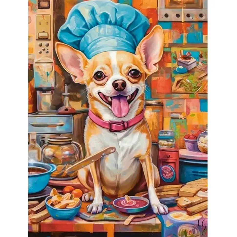 Puzzle 70 pièces : chien Chef cuisiner - Castorland