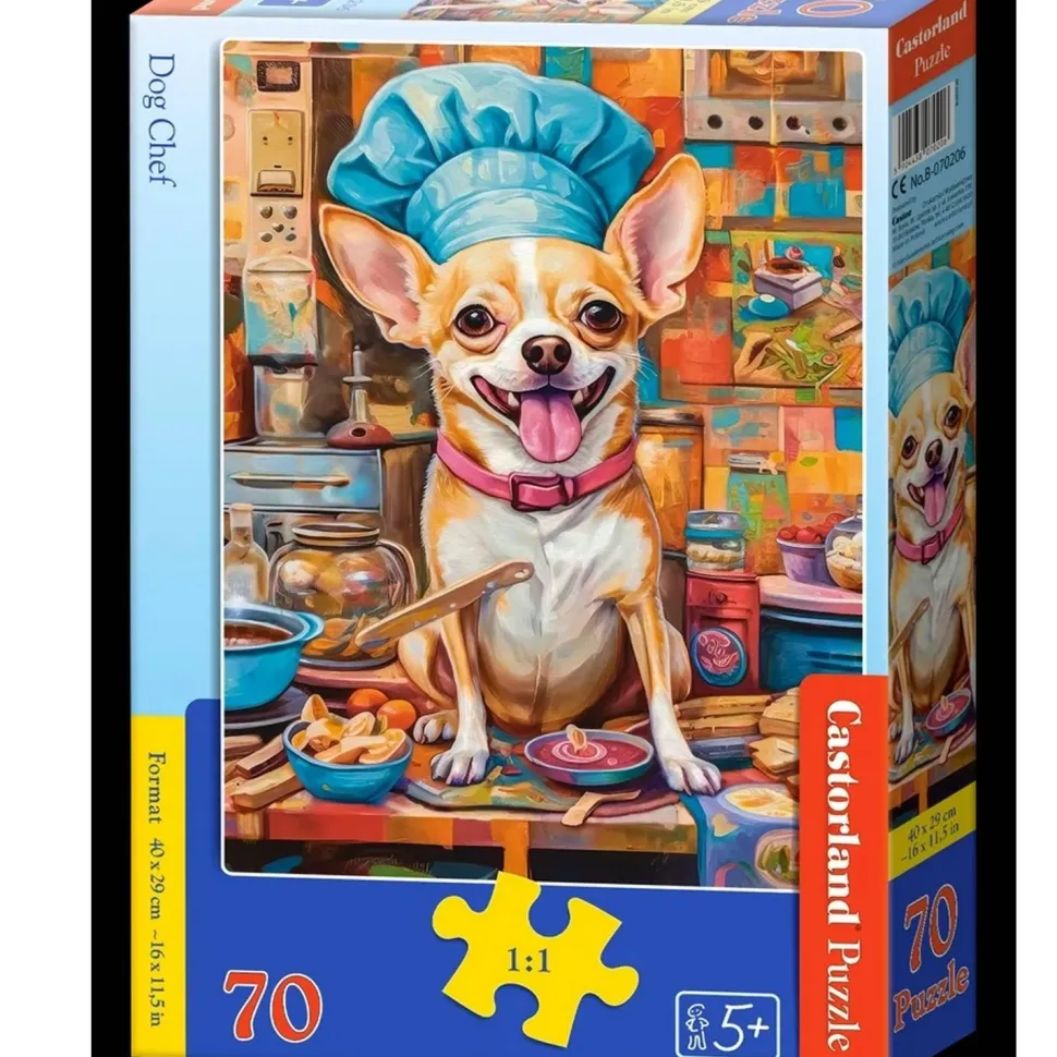 Puzzle 70 pièces : chien Chef cuisiner - Castorland