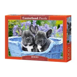 Puzzle 1000 pièces : Chiots Bouledogue français - Castorland
