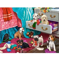 Puzzle 300 pièces : Chiots dans la chambre - Castorland