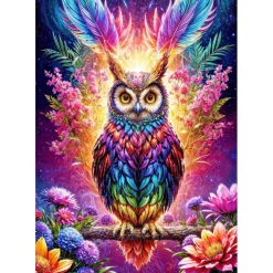 Puzzle 2000 Pièces : Chouette Néon - EnjoyPuzzle