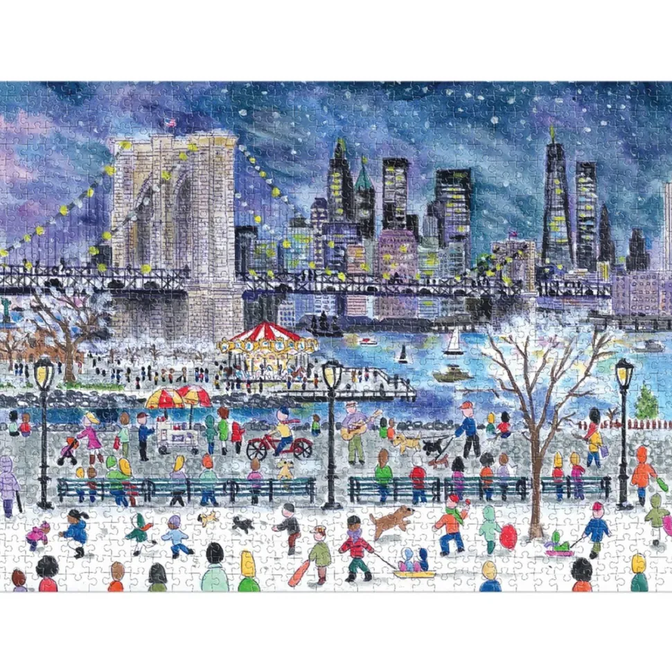 Puzzle 1000 pièces : Chutes de neige sur New York - Galison