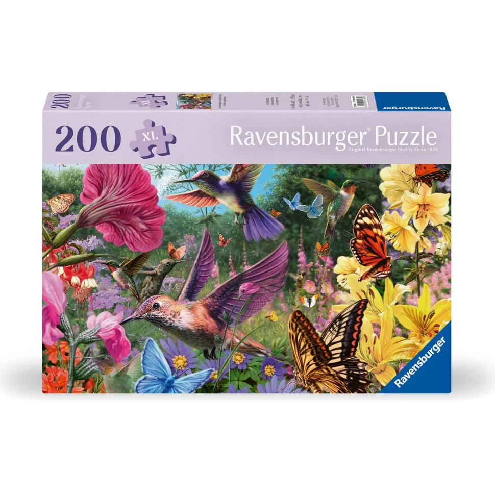 Puzzle 200 pièces : Colibris et papillons - Ravensburger