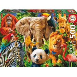 Puzzle 500 pièces : Collage : Animaux Sauvages - Educa