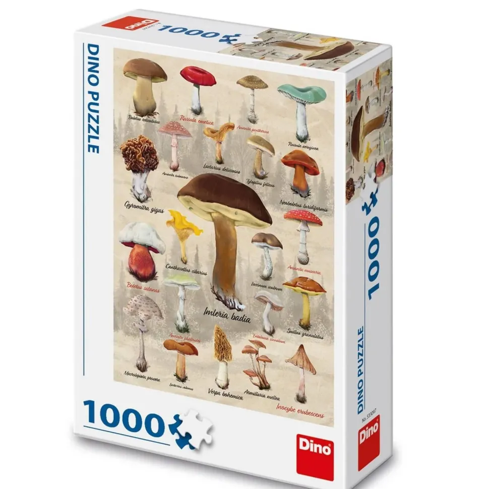 Puzzle 1000 pièces : Collage champignons - Dino