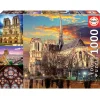 Puzzle 1000 pièces : Collage de Notre-Dame - Educa