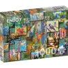Puzzle 1000 pièces : Collage de forêt - EnjoyPuzzle