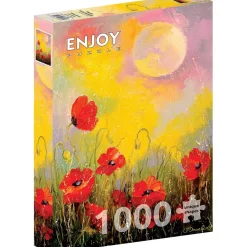 Puzzle 1000 Pièces : Coquelicots au clair de lune - EnjoyPuzzle