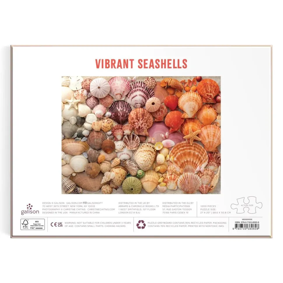 Puzzle 1000 pièces : Coquillages sous le soleil - Galison