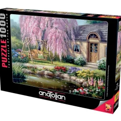 Puzzle 1000 pièces : Cottage et son cerisier à fleurs - Anatolian