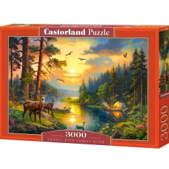Puzzle 3000 pièces : Coucher de soleil sur la rivière Forest - Castorland