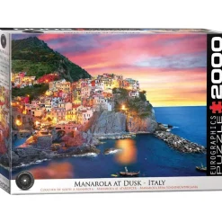 Puzzle 2000 pièces : Coucher de soleil à Manarola - Italie - Eurographics