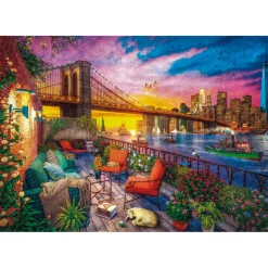 Puzzle 3000 pièces : Coucher de soleil sur le balcon de Manhattan - Clementoni