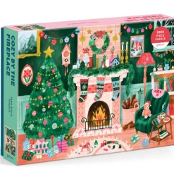 Puzzle 1000 pièces : Cozy près de la cheminée - Galison